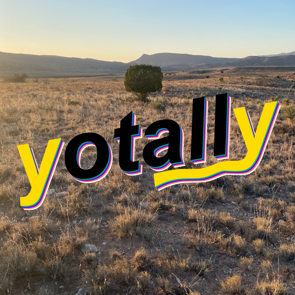 it's a tree with the word yotally under it, nice gold field